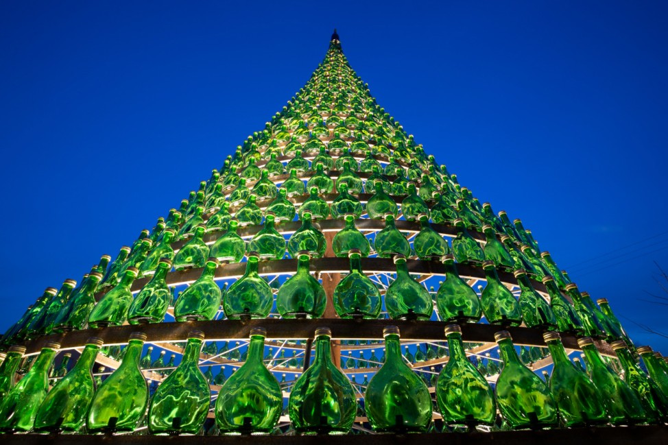 Bocksbeutel-Weihnachtsbaum