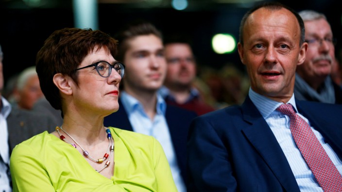 CDU-Politiker Annegret Kramp-Karrenbauer und Friedrich Merz