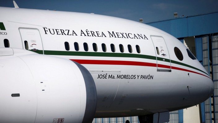 Mexican Air Force Presidential Boeing 787-8 Dreamliner is pictured at a hangar before being put up for sale by Mexico's new President Andres Manuel Lopez Obrador, at Benito Juarez International Airport in Mexico City