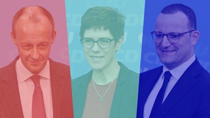 CDU-Vorsitz: Die Parteikollegen müssen Farbe bekennen und sich zwischen Friedrich Merz, Annegret Kramp-Karrenbauer und Jens Spahn entscheiden.
