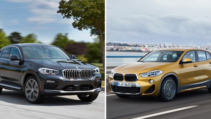 Vergleich BMW: X-Modelle in jeder Kleidergröße. Links der BMW X4, rechts der X2.