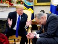 U.S. President Trump meets with Schumer and Pelosi at the White House in Washington
