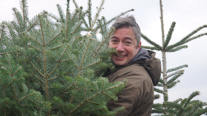 Weihnachten: Mission erfüllt: Mustafa Isik und der selbst geschlagene Baum.