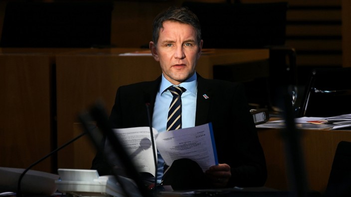 Thüringer AfD-Chef und Fraktionsvorsitzende Björn Höcke im Landtag