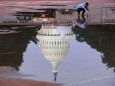 Reflecting Pool Is Drained at US Capitol