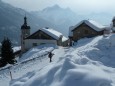 Das Dorf Tschlin im Engadin in der Schweiz