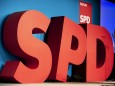 SPD-Logo beim Landesparteitag der Berliner SPD 2018