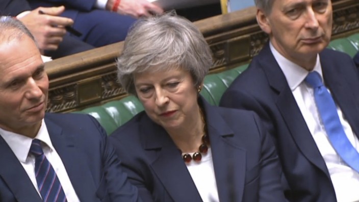 Theresa May während einer Brexit-Debatte im Unterhaus