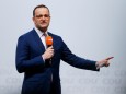 Christian Democratic Union (CDU) candidate for the party chair Jens Spahn delivers a speech as he attends a regional conference in Duesseldorf