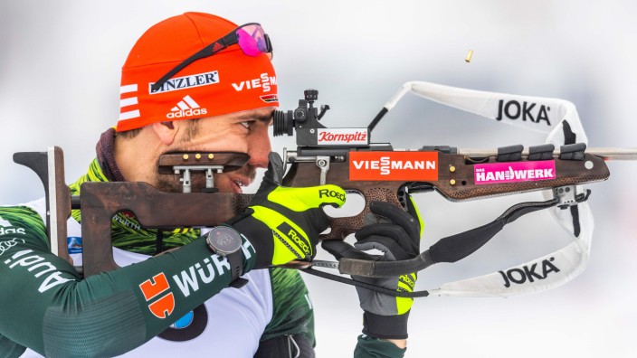 Biathlon in Oberhof: Guter zweiter Platz: Arnd Peiffer in Oberhof.