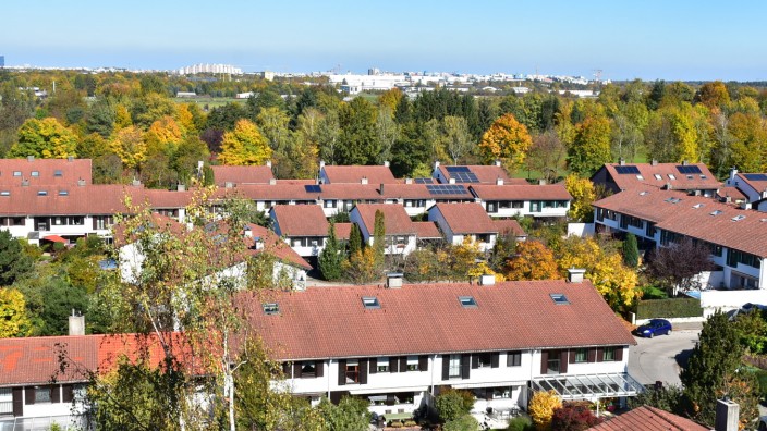 Gestaltung von Reihenhäusern: In der Siedlung am Rodelberg stehen 155 Reihenhäuser fünf unterschiedlicher Bautypen.
