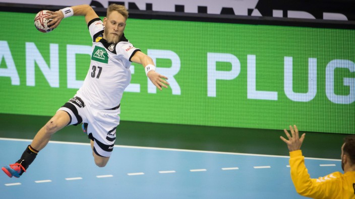 Deutschland bei der Handball-WM: Hohenflug fortgesetzt: Linksaußen Matthias Musche trifft gegen Serbien.