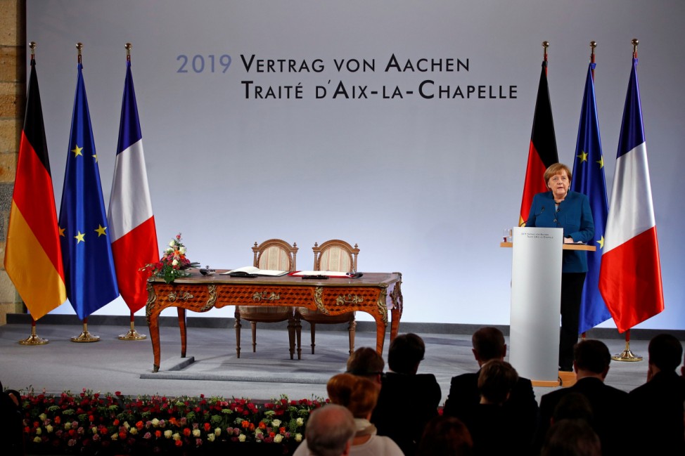Angela Merkel and Emmanuel Macron sign Treaty of Aachen