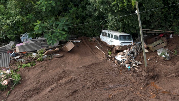 Debris are seen in an area next to a dam owned by Brazilian miner Vale SA that burst, in Brumadinho