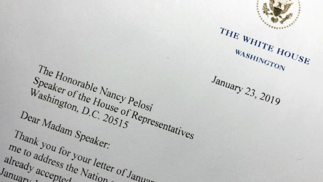 Brief von  Donald Trump an Nancy Pelosi