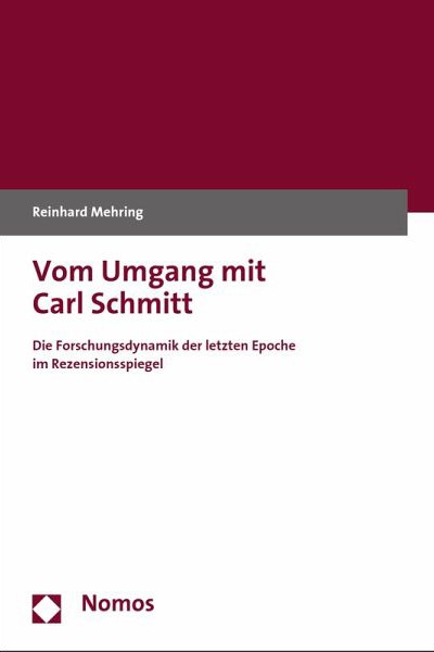 Prof. Dr. Reinhard Mehring: Vom Umgang mit Carl Schmitt