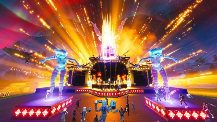 Videospiel "Fortnite": DJ Marshmello live on Fortnite: 11 Millionen Spieler sahen das Konzert in der Spielwelt, rund 15 Millionen danach auf Youtube.
