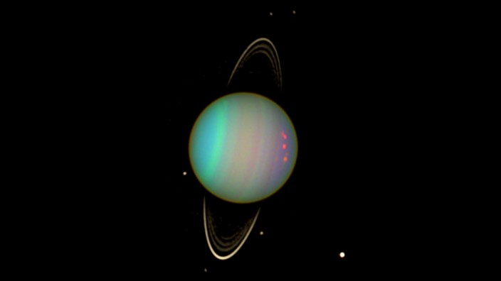Astronomie: Uranus, fotografiert vom Weltraumtelekop Hubble im August 2003.