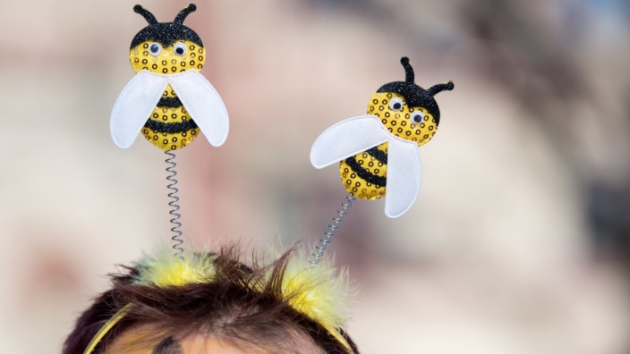 Demonstrant für das Volksbegehren "Rettet die Bienen"
