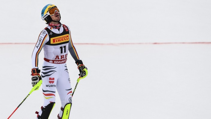 Slalom bei der Ski-WM: Felix Neureuther nach dem zweiten Slalom-Durchgang.
