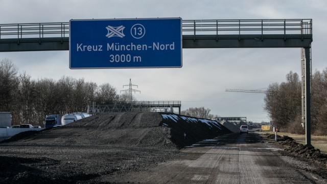 Baustelle A99 zwischen Kreuz München Nord und Aschheim, 2019