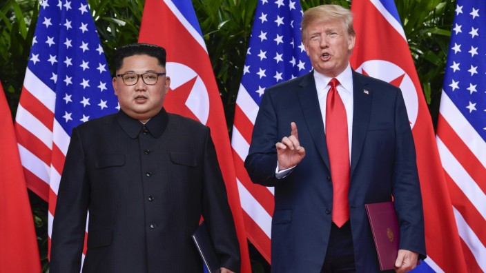 Donald Trump und Kim Jong-un 2018 in Singapur