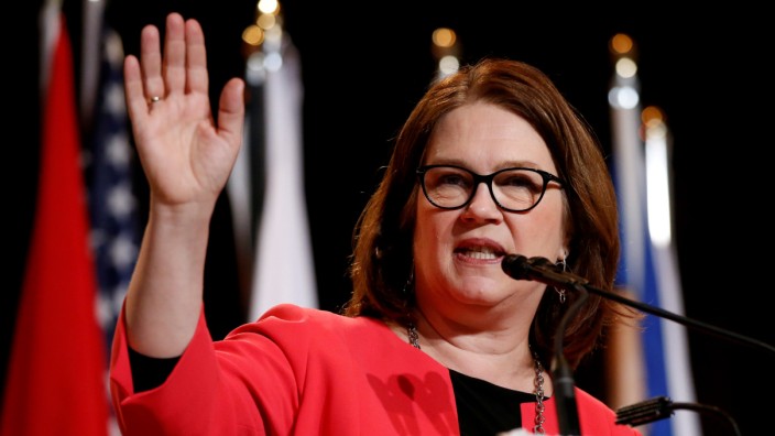 FILE PHOTO: Canada's Indigenous Services Minister Philpott speaks during the AFN Special Chiefs Assembly in Gatineau