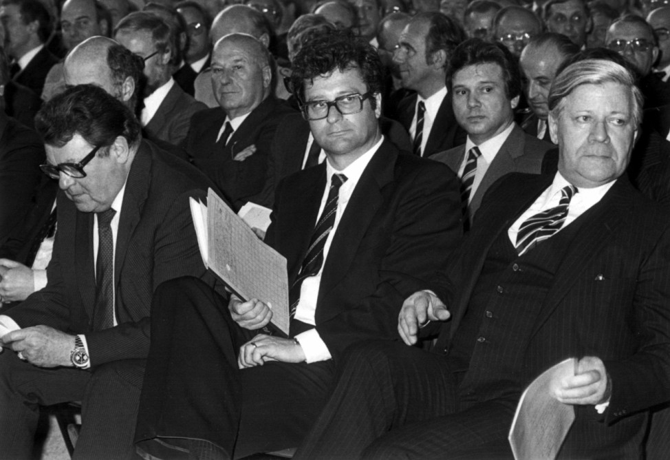 Klaus Kinkel, Franz Josef Strauß und Helmut Schmidt
