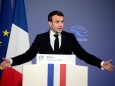 French President Emmanuel Macron delivers a speech during the closing session of the Intelligence College in Europe meeting at the Foreign Affairs Ministry in Paris