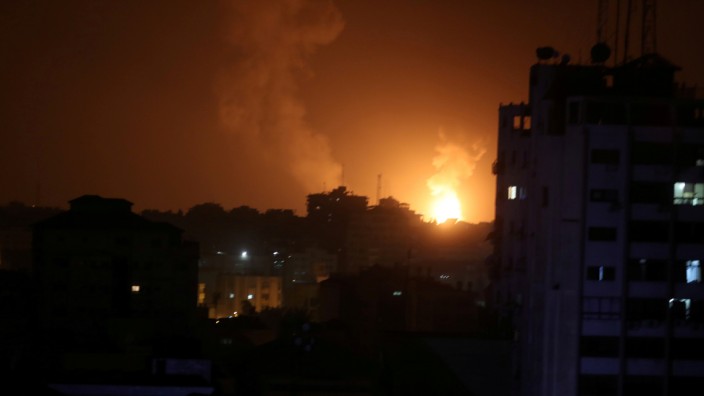 Explosionen im Gazastreifen 2019 nach Vergeltungsangriffen Israels