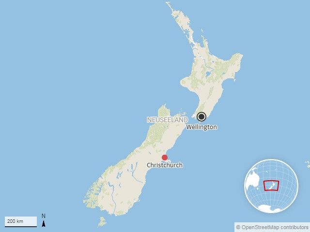 Christchurch Karte Terror Neuseeland