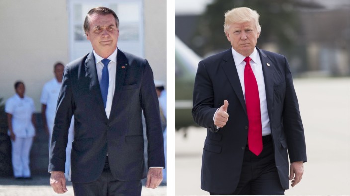 Bolsonaro bei Trump: US-Präsident Trump (rechts) war einer der ersten Gratulanten nach Bolsonaros Wahlsieg im November.