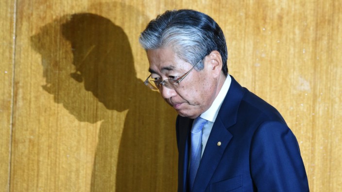 Olympia 2020: Der Chef des Japanischen Olympischen Komitees, Tsunekazu Takeda, kommt zu einer Pressekonferenz.