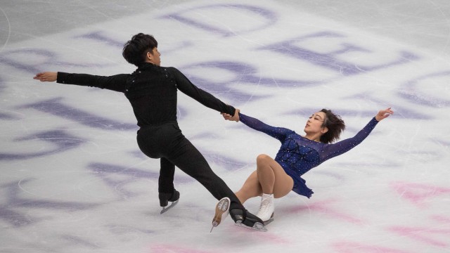 Eiskunstlauf-WM: Bei Olympia 2018 Paarlauf-Silber, bei der WM 2019 vorne: Sui Wenjing und Partner Han Cong aus China.
