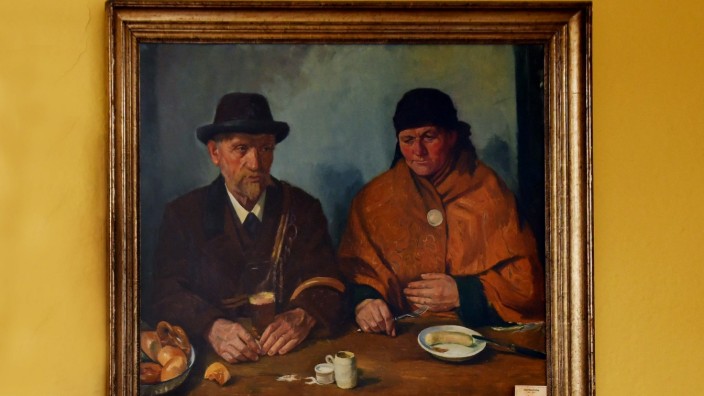 125 Jahre Hiasl Maier: Viele Bilder des Malers schmückten - wie dieses Doppelporträt eines Ehepaars - jahrzehntelang die Gasträume im Gasthaus Mayr-Wirt.