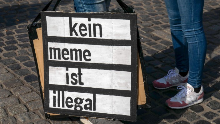 Protest gegen neues Urheberrecht - Leipzig