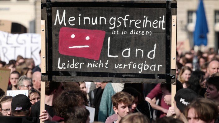 Protest gegen neues Urheberrecht - Leipzig
