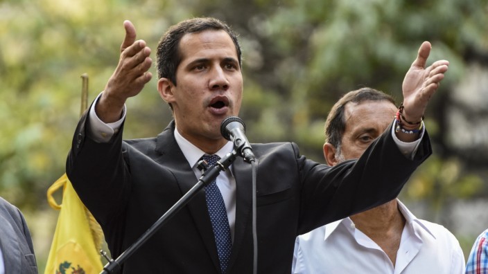 Venezuela - Oppositionsführer Juan Guaido bei einer Rede in Caracas