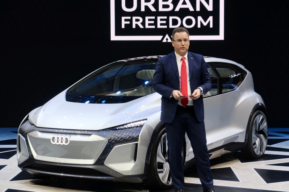 Thomas Owsianski, president of Audi China, attends a concept car unveiling event in Shanghai