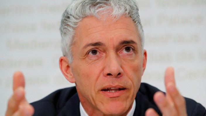 FILE PHOTO: Swiss Attorney General Lauber attends his yearly news conference in Bern
