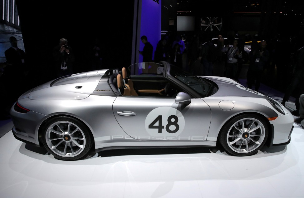 The 2020 Porsche 911 Speedster is revealed at the 2019 New York International Auto Show in New York