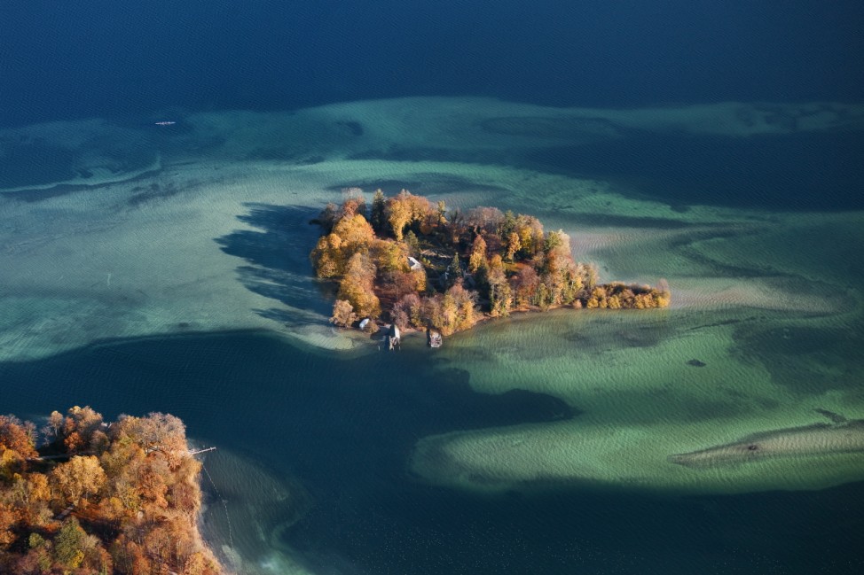 Starnberger See Roseninsel Luftbild