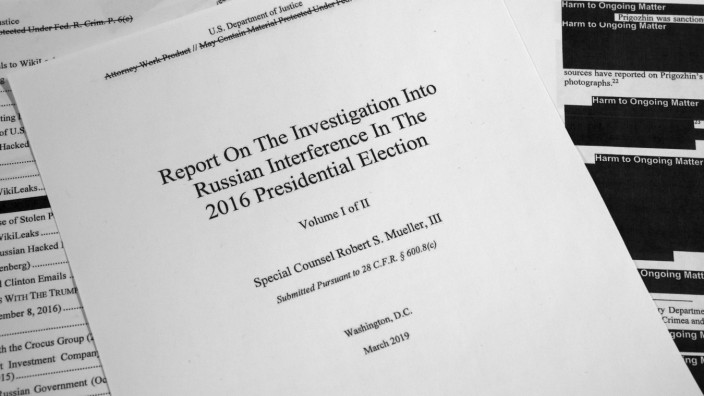 Vermeintliche Urheberrechtsverletzung: Der Mueller-Bericht untersucht, ob Donald Trump etwas mit der russischen Einflussnahme auf die Präsidentschaftswahl 2016 zu tun hatte.