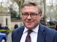 Conservative MP Mark Francois is confronted by anti-Brexit protester Steve Bray outside the Houses of Parliament, as Brexit uncertainty continues, in London