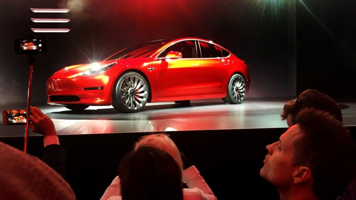 FILE PHOTO: A Tesla Model 3 sedan is displayed during its launch in Hawthorne