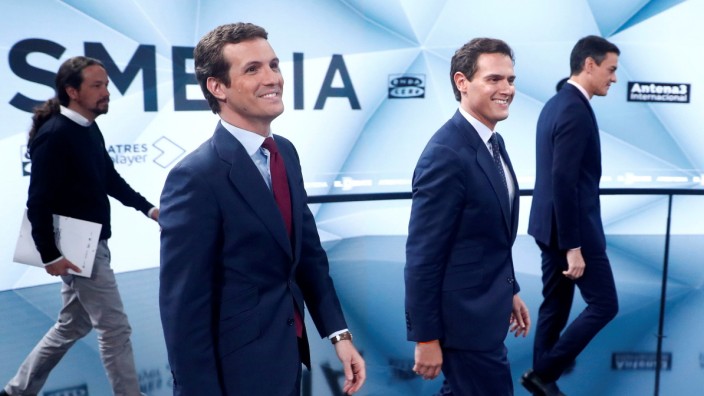 Main candidates for Spanish general election hold their second televised debate in Madrid