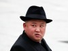 North Korean leader Kim Jong Un looks on after attending a wreath laying ceremony at a navy memorial in Vladivostok