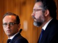German Foreign Minister Heiko Maas looks on near Brazil's Foreign Minister Ernesto Araujo during a news conference at the Itamaraty Palace in Brasilia