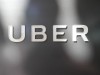 Uber-Logo am Hauptquartier in San Francisco