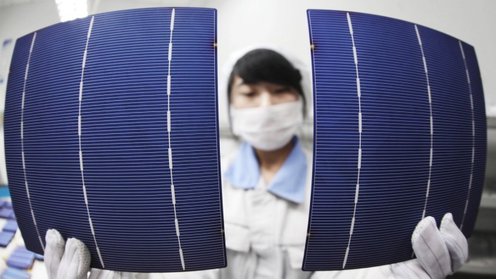Produktion von Solarzellen in China